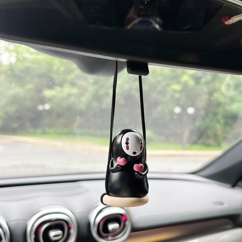 WYJS Anime Car Accessories of No Face Man loving Car Pendant Hanging Swing, for Car Rear View Mirror Accessories - Image 2